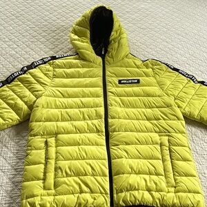 Hollister Neon Yellow Puffer Jacket